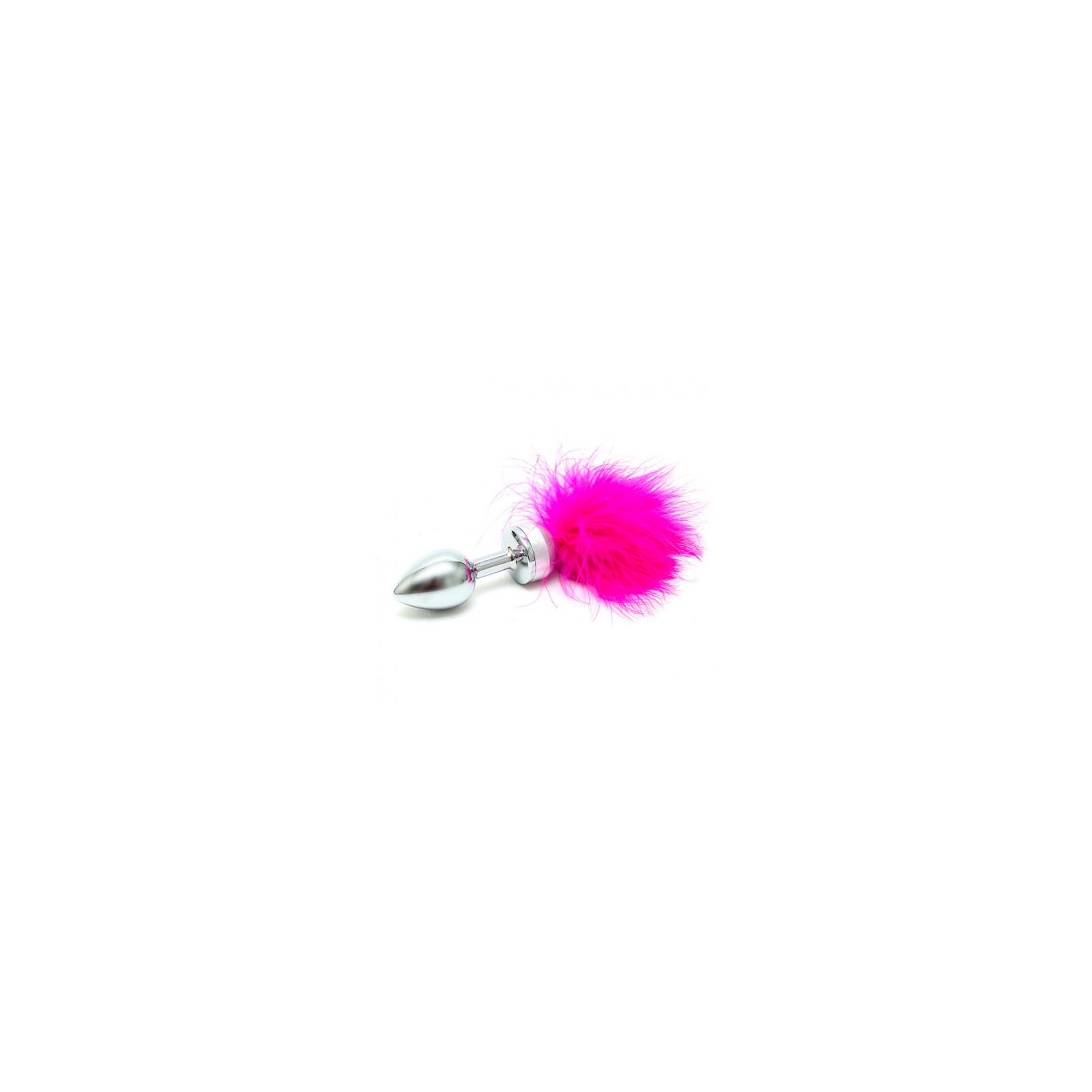 Small Butt Plug with Pink Feathers for Fun Play