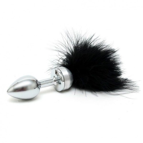 Small Butt Plug with Black Feathers - Elegant Pleasure