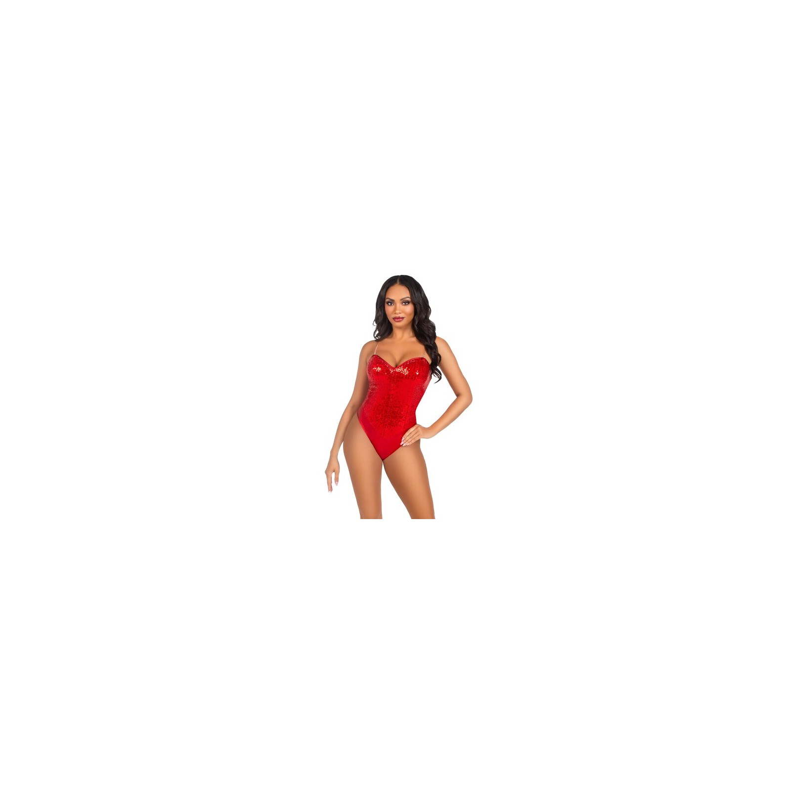 Leg Avenue Red Sequin Bodysuit for Dazzling Appeal