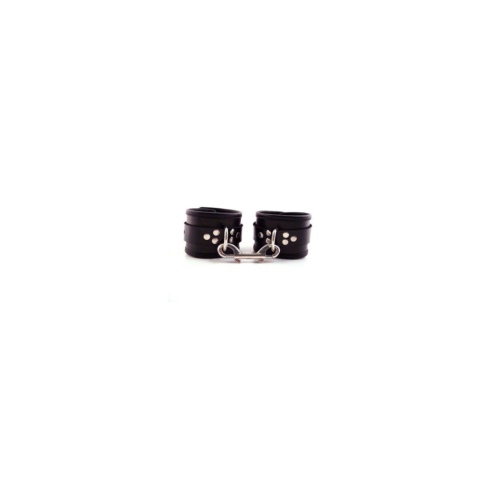 Rouge Black Leather Ankle Cuffs - Luxury Restraint