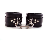 Rouge Black Leather Ankle Cuffs - Luxury Restraint