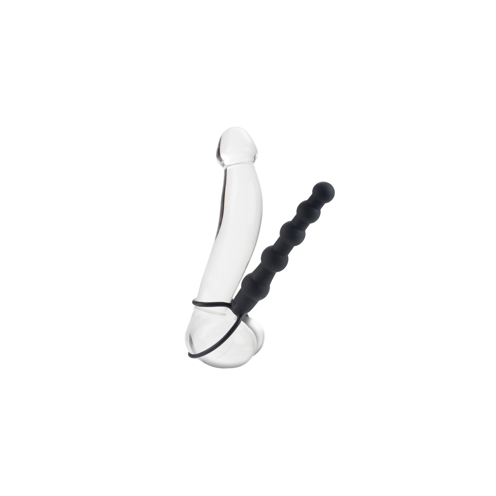 Penetrador Dual con Cuentas Negro Love Rider para Doble Placer