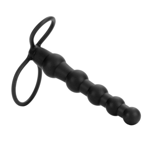 Love Rider Beaded Dual Black Penetrator for Double Pleasure