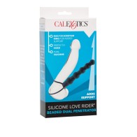 Penetrador Dual con Cuentas Negro Love Rider para Doble Placer