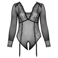 Crotchless Long Sleeved Body for Confident Wear