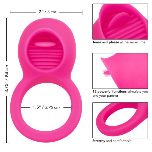 Rechargeable Cock Ring with Teasing Tongue