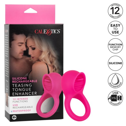 Rechargeable Cock Ring with Teasing Tongue