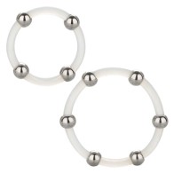 Steel Beaded Silicone Ring Set for Intense Pleasure