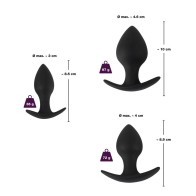 Black Velvet Silicone Three Piece Anal Training Set for Beginners