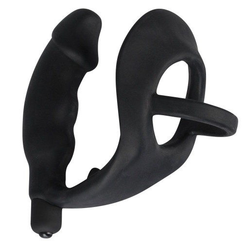 Anillo para Pene y Plug Anal Vibrante Black Velvets