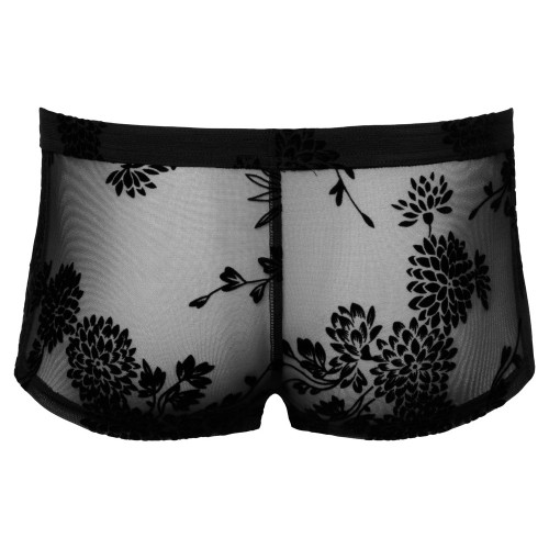 Pantalones de Encaje Floral Transparente Noir XXL