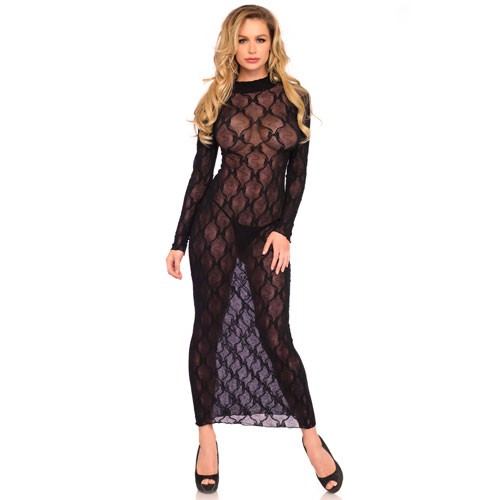 Vestido Largo de Manga Larga Leg Avenue para Comodidad Estilosa