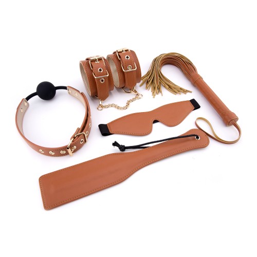 Elite Cognac Vegan Leather BDSM Set