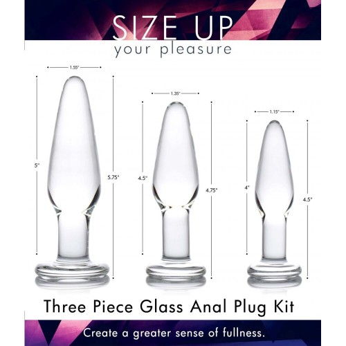 XR Dosha 3-Piece Glass Anal Plug Kit