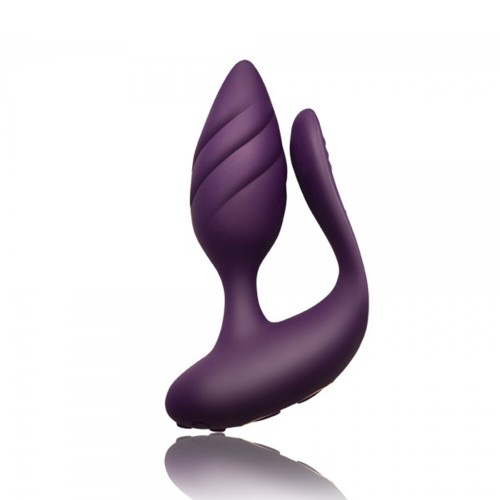 Vibrador para Parejas de Control Remoto Cocktail Rocks Off Púrpura - Juguete para Parejas