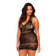 Leg Avenue Floral Lace Opaque Mini Dress UK Size