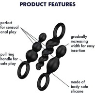 Satisfyer Booty Call Set of 3 Black Anal Plugs for Pleasure