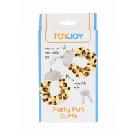 ToyJoy Furry Fun Leopard Wrist Cuffs for Exciting Restraint