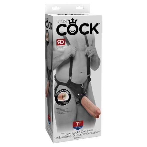 King Cock 11 Pulgadas Dos Pene Un Hueco Strap-On