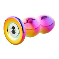 Glamour Glass Curved Butt Plug with Remote Control for Enhanced Pleasure