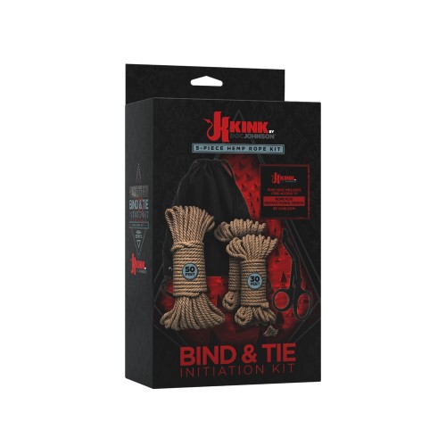 Kit de Iniciación Kink Bind and Tie de 5 Piezas con Cuerda de Cáñamo - Conjunto de Bondage