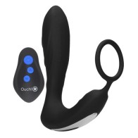 Ouch E Stimulation Vibration Butt Plug with Cock Ring