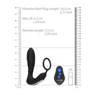 Ouch E Stimulation Vibration Butt Plug with Cock Ring