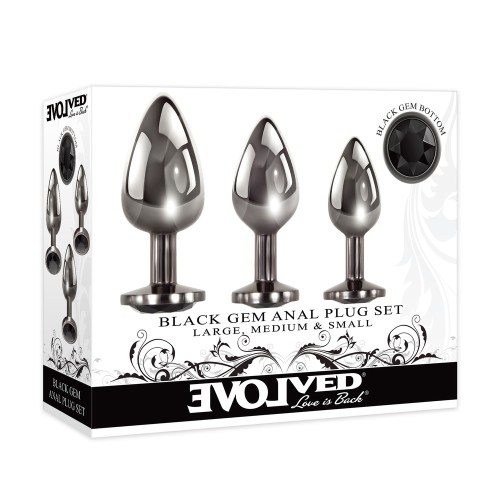 Evolved Black Gem Anal Plug Set | Enhance Your Pleasure