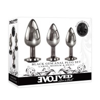 Set de Plug Anal Evolved Black Gem | Aumenta Tu Placer