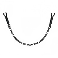 Adjustable Black Metal Nipple Clamps with Chain - Pleasure and Pain