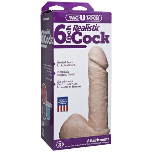 Vac-U-Lock Accesorio Dildo Realista de 6 Pulgadas