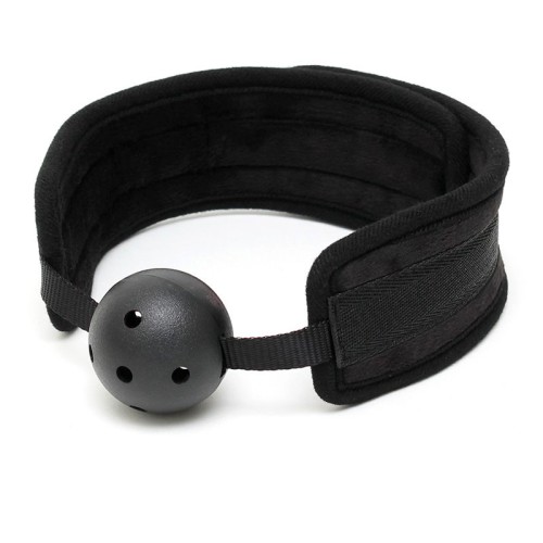 Black Padded Mouth Gag with Breathable Ball