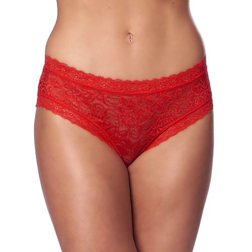 Romantic Red Open Back Briefs - Lacey Design