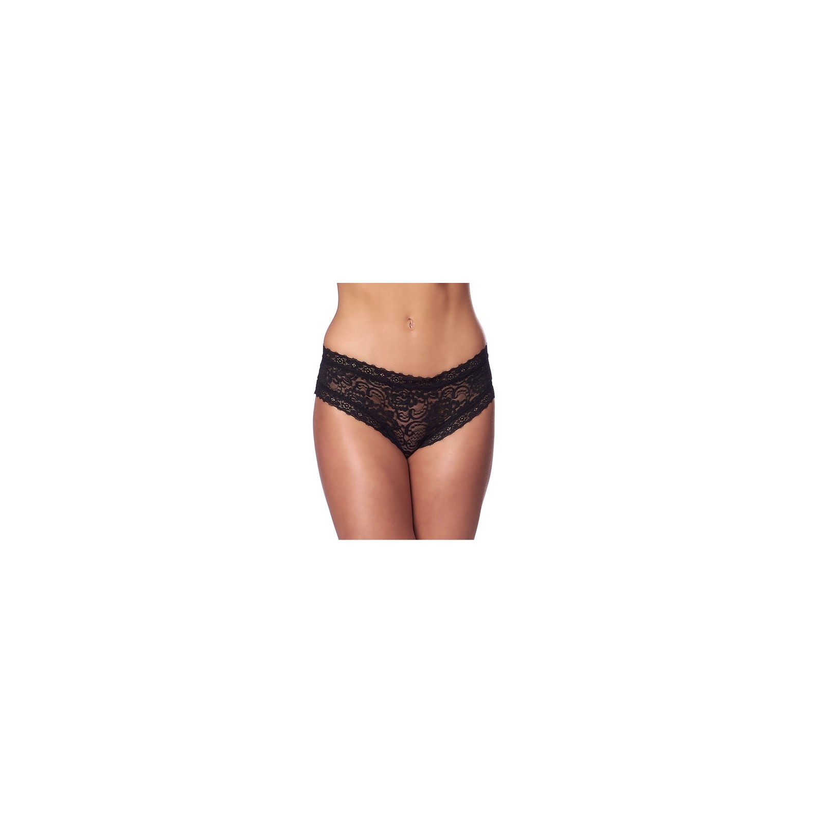 Romantic Black Open Back Briefs