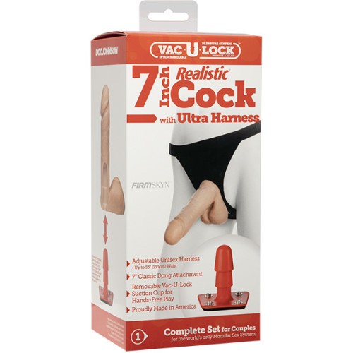 Vac-U-Lock 7 Pulgadas Pene Realista con Ultra Arnés