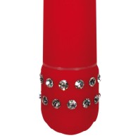 Mini Vibrador Rojo Diamond Superbe de ToyJoy para Placer Lujoso