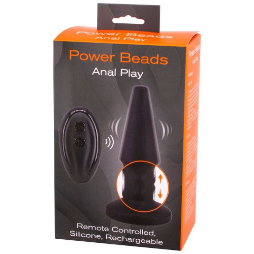 Power Beads Rimming Vibrating Butt Plug with Remote