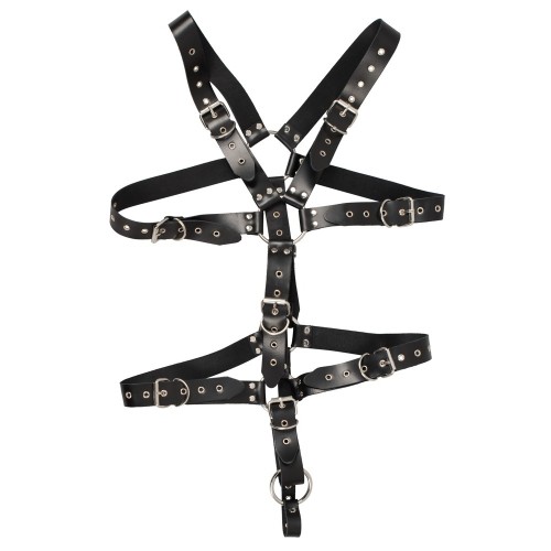 Zado Men's Adjustable Leather Harness with Cock Ring