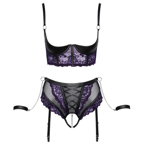 Cottelli Quarter Cup Bra & Crotchless Briefs