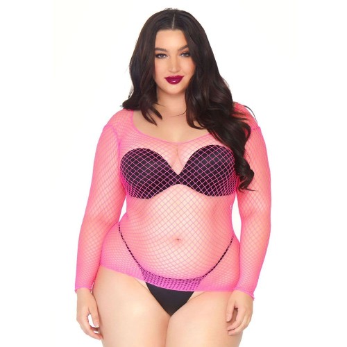 Leg Avenue Plus Size Net Long Sleeved Shirt