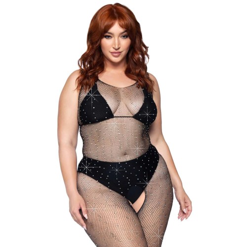 Bodystocking Plus Size de Red Crystalizada Leg Avenue