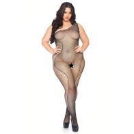 Body de Red Crystalizado Plus Size Leg Avenue