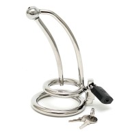 Chastity Penis Lock with Urethral Tube for Bondage Fun