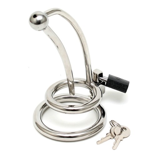 Chastity Penis Lock with Urethral Tube for Bondage Fun