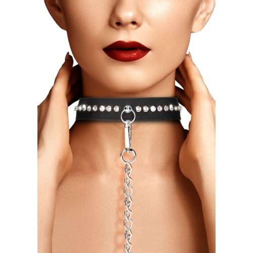 Collar con Esclavo de Diamantes Ouch para Juegos BDSM Glamurosos