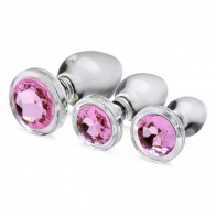 Set de Tapones Anales de Cristal con Gemas Rosas XR