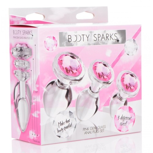 Set de Tapones Anales de Cristal con Gemas Rosas XR