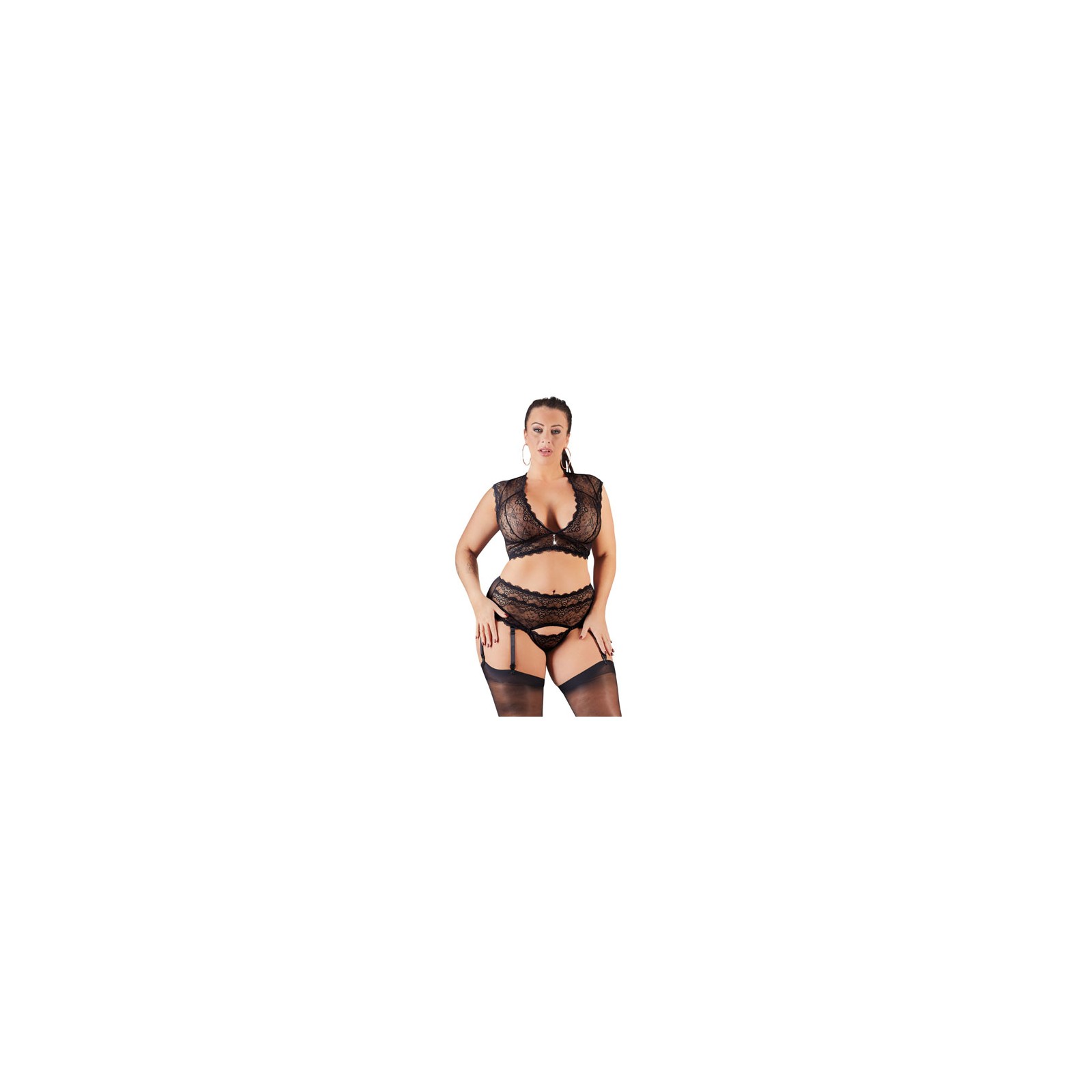 Cottelli Plus Size Bralette and String Set - Sensual Comfort