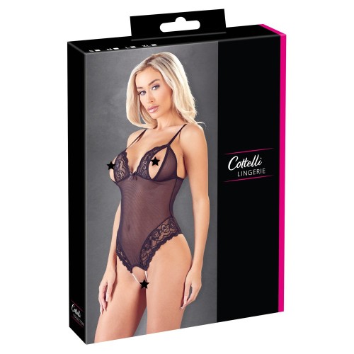 Cottelli Crotchless Peek a Boo Body for Seductive Play