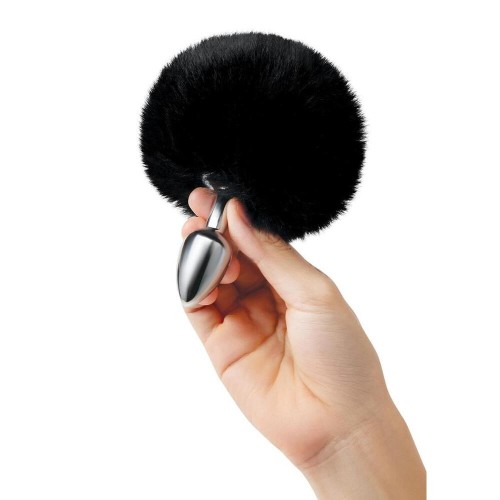 Furry Tales Black Bunny Tail Butt Plug for Playful Pleasure